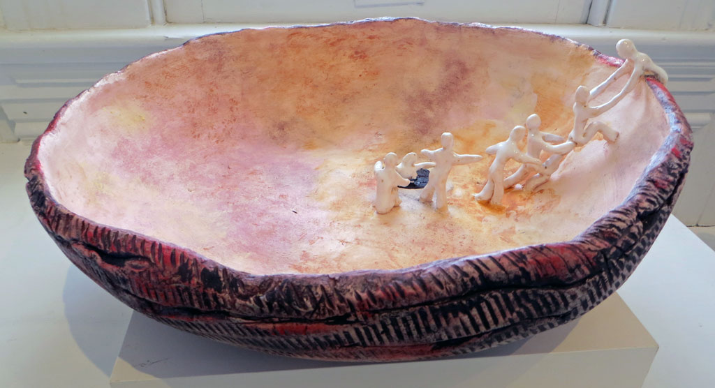 Ceramic Bowl with Hopi Creation Myth Figures