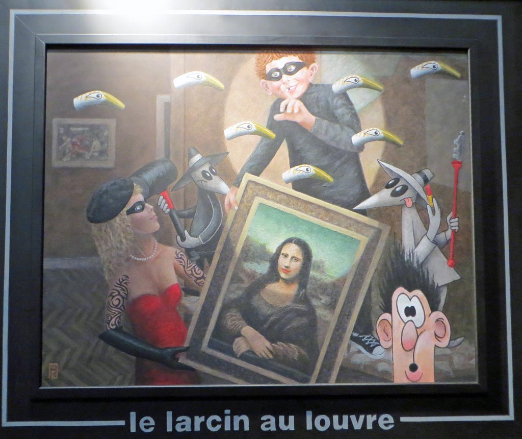 Bob Rogers Painting Le Larcin au Louvre