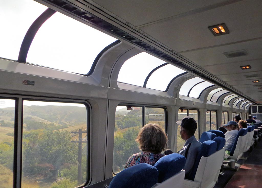 View at Horseshoe Curves on the Coast Starlight from the Observation Lounge