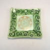 Small Worx Series: Aqua and Forest Green Dish with Floral Texture and Gold Sun Decal - Image 4