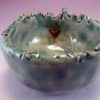 Henpecked Bowl in Aqua with Gold Chicken Decal - Image 3