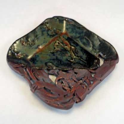 Small dish in glaze and stain