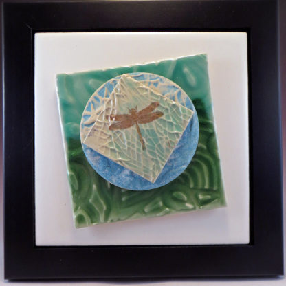 Wallpieces: "Dragonfly Idle" Ceramic Collage