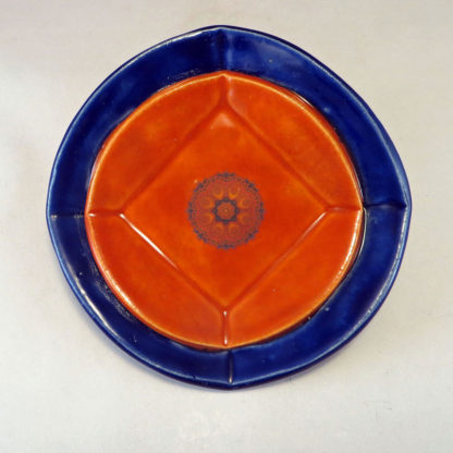 CobaltBurntOrangeDuplexDish top