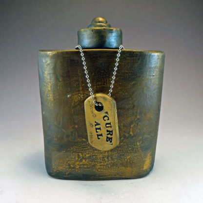 Ceramic Flask with CURE ALL Dogtag