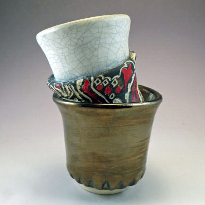 Three in One ceramic cup vase