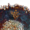Henpecked Bowl in Rich Dark Iron, Blue Highlights with Gold Chicken Decal - Image 3