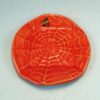 Small Worx Series: Round Small Dish in Burnt Orange with Spider Web Texture and Gold Decal - Image 2