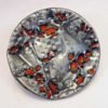 Small Worx Series: Round Small Dish in Textures of Grays, Black and Red - Image 2