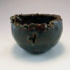 Henpecked Bowl in Rich Dark Iron, Blue Highlights with Gold Chicken Decal - Image 2