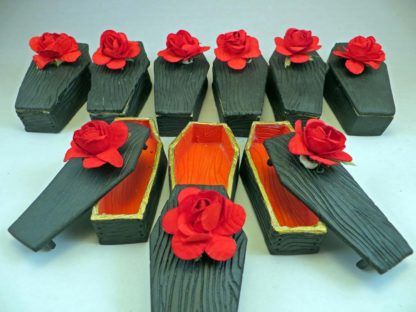 Small Lidded Casket Box with Faux Rose