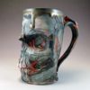 Skull Mug/Stein in Eerie Black, White and Red - Image 3