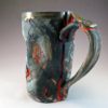 Skull Mug/Stein in Eerie Black, White and Red - Image 4