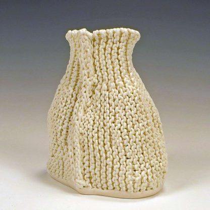 knitted porcelain oval vase