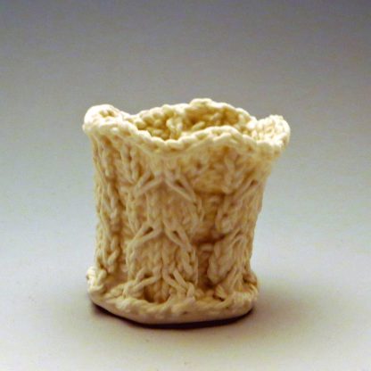 Arrow Cable Small knitted porcelain cup