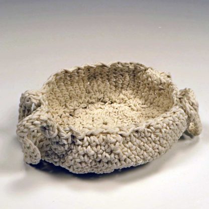 crocheted porcelain basket