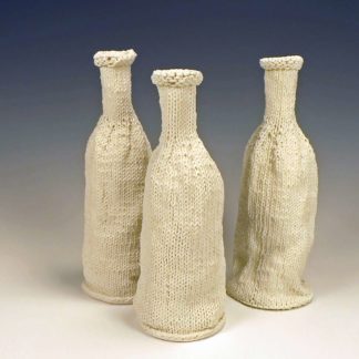 KNitted porcelain wine bottles