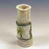 knitted porcelain vase with leaf label