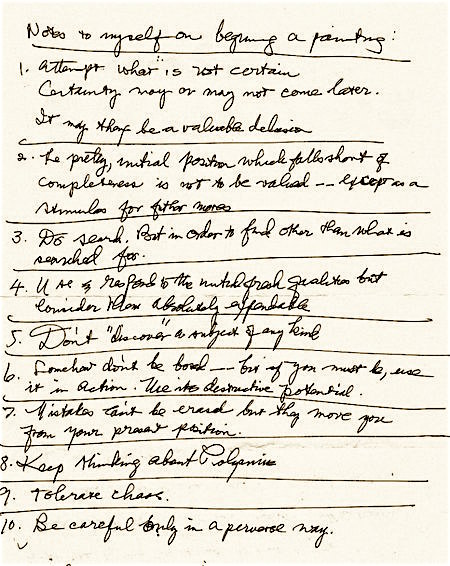 Diebenkorn Notes to Myself