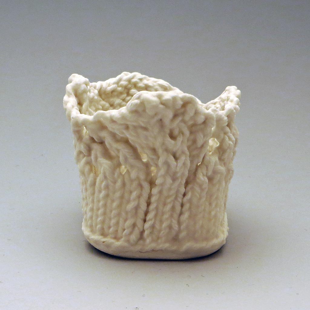 knitted porcelain cup