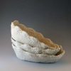 Oval Crocheted Porcelain Basket with Scalloped Edge - Image 2